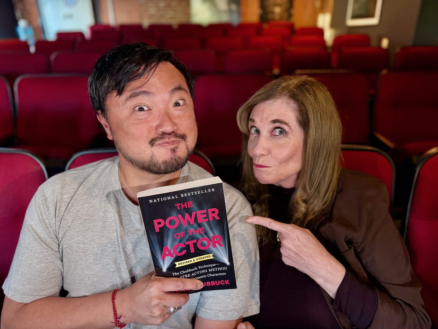 Christophe Tek and Ivana Chubbuck with the book The Power of the Actor.